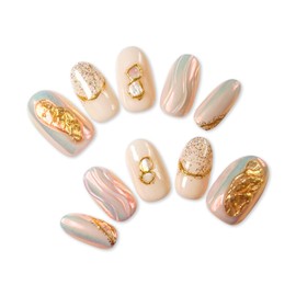 SoraraBeauty Nail Tips 100% Handmade Just Stick Nail Gel Nail Seal Self Nail Sticker Home Nail Design S Series (S7, XS)
