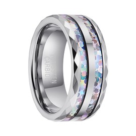 SOXEMAN 8mm wide tungsten ring with vibrant color accents - Fashion-forward jewelry for men and women, perfect for everyday wear and special occasions -gift for birthdays, anniversaries