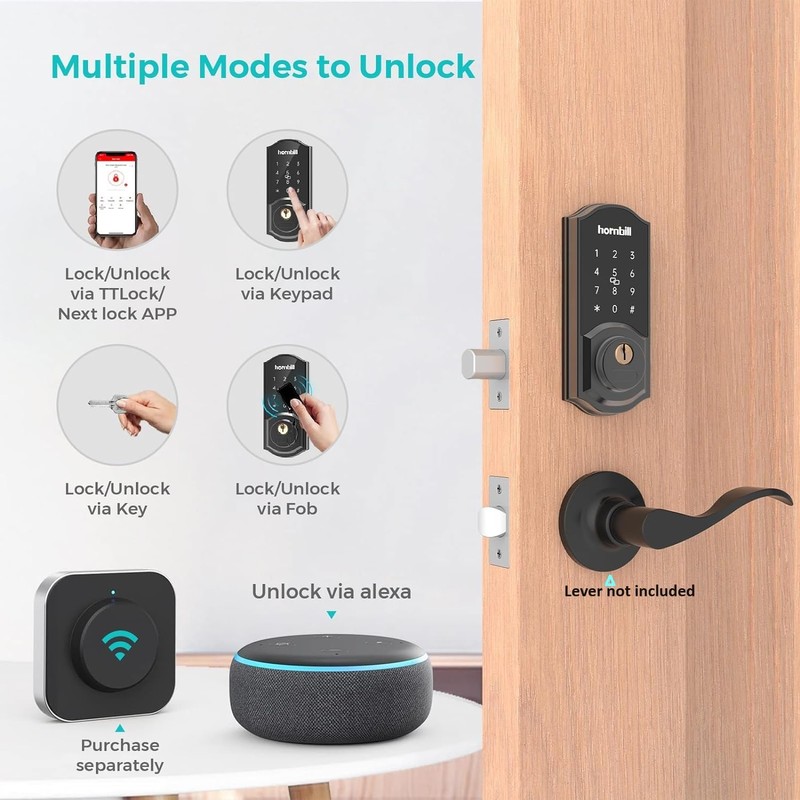 Keyless Entry Door Lock Deadbolt, Hornbill Smart Lock Front Door,