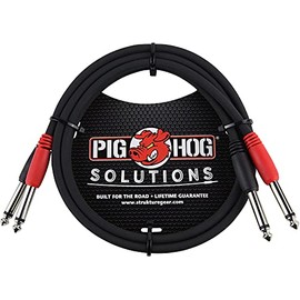 Pig Hog PD-21403 Dual 1/4" Mono (Male) to Dual 1/4" Mono (Male) Dual Cable, 3 feet