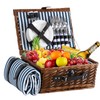 HYBDAMAI Picnic Basket for 4 with Waterproof Picnic Blanket and