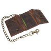 MARSHAL Men’s Brown Leather Angry Bull Chain Wallet – Trifold