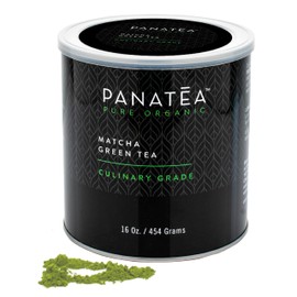 PANATEA Certified Organic Matcha Green Tea Powder | 1 LB 100% Pure Premium Culinary Grade Matcha | Lattes, Smoothies, Baking |16 Oz Tin