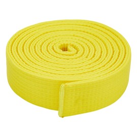 PLIGREAT Taekwondo Ranking Belt, 7.87ftx1.57inch Polyester Karate Judo Belt Martial Arts Ranking Judo Belts for Adults Kids Coach Teaching, Yellow