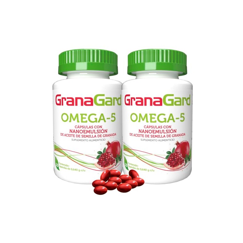 Duo Pack Granagard Omega Cáps Nanotecnología Cápsulas Aceite Semilla Granada