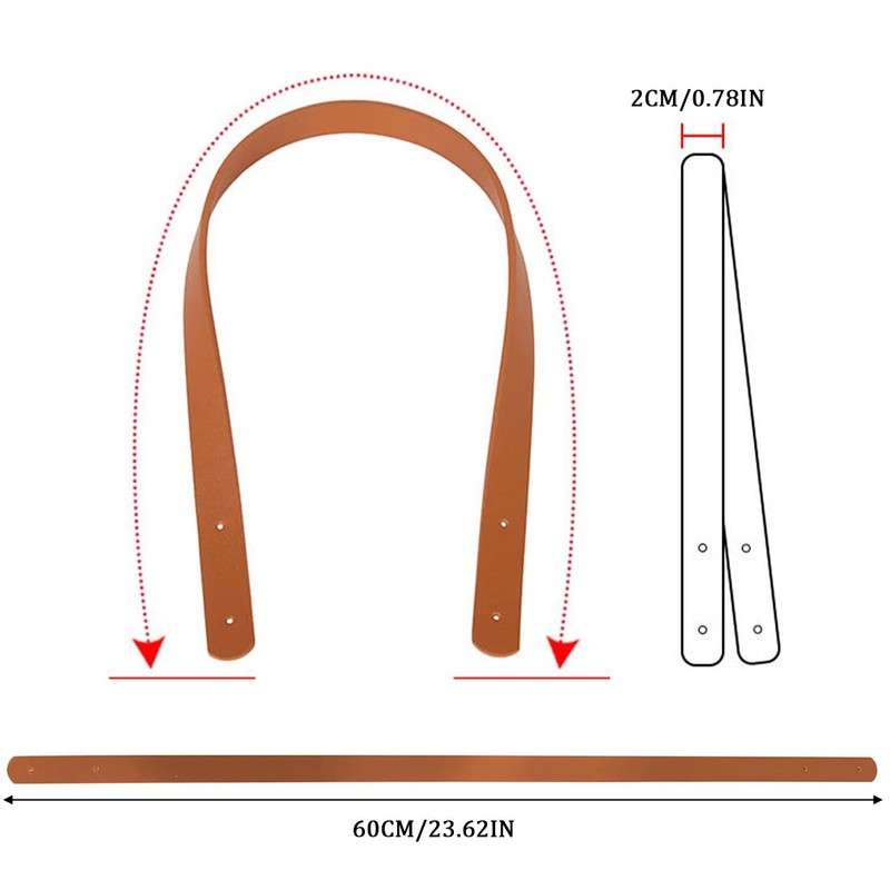 PLKSEI Pack of 2 Bag Handle PU Bag Strap with