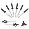 ALLCLEAN 3/16" x 5/8" Tri-Fold Rivets Assortment - 60Pcs,Black Tri-fold