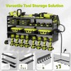 POKIPO Large Power Tool Organizer Wall Mount with Charging Station,4