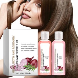 Zwiebel, Biotin Und Rosmarin Shampoo Und Behandlung Set, Rosmarin Shampoo Set Anti Haarausfall Shampoo Feuchtigkeit Shampoo Rosemary Zwiebel Für Alle Haartypen (Shampoo+Conditioner)