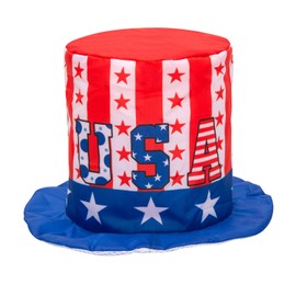 Yilistore Patriotic Uncle Sam Top Hat, 4th of July Top Hat for Independent Day Party Supplies (Blue A)