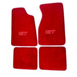 ACC Mustang GT Logo - Red Carpet Custom Floor Mats Fits 1979-1993 Ford Mustang 4PC