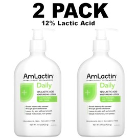 AmLactin, 2 PACK, Daily Moisturizing Lotion, Fragrance Free, 14.1 oz (400 g)