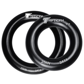 TFTICFH 25kN Rappel Ring, Aluminum Climbing O-Ring, High Strength Durable Tension Ring for Rock Climbing Arborist Hammock Rescue Slackline Rigging Tree Climbing Rappelling,2pc