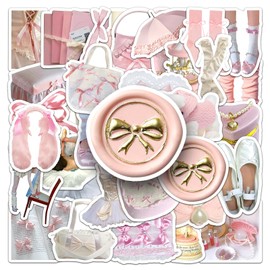 Maiden Paris Style Stickers,50 PCS Ballet Style Vinyl Waterproof Decals for Water Bottles Computer Bicycle Skateboard Luggage Phone Pad Laptop Kids Teens Stickers Pack