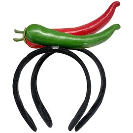 NOLITOY 2Pcs Chili Pepper Headband for Spa, Artificial Vegetable Headwear Makeup Wash Face Hair Accessoriesfor Women Girls
