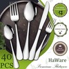HaWare 40-Piece Silverware Set Service for 8, Stainless Steel Flatware