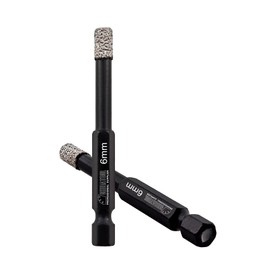SHDIATOOL 2 Pieces 6mm Diamond Drill Bits with 1/4-Inch Hex Shank for Granite Marble Concrete Tile Ceramic Hard Plastic