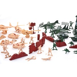 JOYIN 164 Pcs Military Soldier Playset Army Men Action Figures Battle Group, Deluxe Plastic Military Playset Soldiers Bucket With Aircrafts, Helicopters, Tanks and Other Accessories