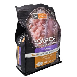 SIMPLY NOURISH Source High Protein Kitten Chicken and Turkey Dry Cat Food, 5 Pound Bag