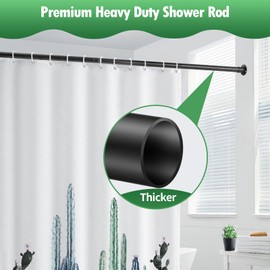 Creatyi Screw in Shower Curtain Rod Heavy Duty Shower Curtain Rod Black Shower Curtain Rod Wall Mounted Shower Rod (2 PCS, 28 to 75")