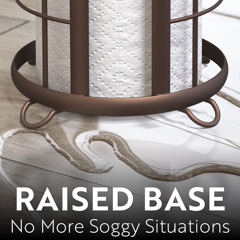 BROOKSTONE, Bronze Toilet Paper Holder, Freestanding Bathroom Tissue Organizer, Minimalistic