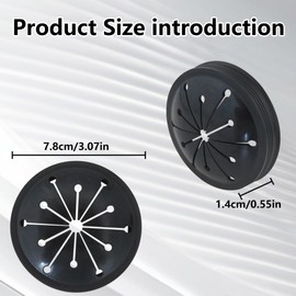 WELURE Garbage Disposal Rubber Drain Insert, 6x Garbage Disposal Cover, 3.1 Inch Garbage Disposal Splash Guard, Disposal Splash Guard, Kitchen Sink Rubber Drain Guard - Black