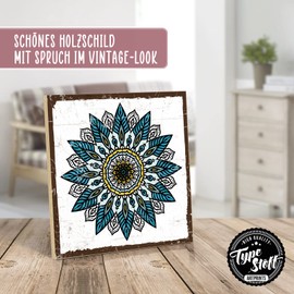 TypeStoff Wooden Sign - Mandala - Vintage Look Quote Pattern Gift Decoration - HS-01291