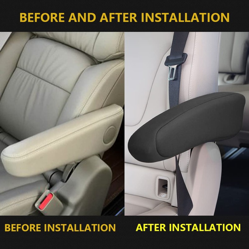 AOMSAZTO for Honda CRV 2011-2014 Seat Armrest Covers Black Arm