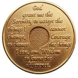 10 Pack of 1 Month AA Bronze Medallions Traditional Style 30 Day Sobriety Chip Set