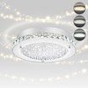 DHK wot Crystal Flush Mount Ceiling Light 3000/4000/5000K Modern Crystal