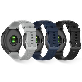 T Tersely 3Pack Sports 20mm Band for Garmin Venu SQ 2/SQ/2 Plus,Vivoactive 6/5/3/3 music,Forerunner 55/158/245/245 music/645/645 music/vivomove Trend/HR sport/Luxe/style/vivomove Smartwatch