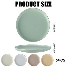 5 Stück Katzennapf, 15cm/ 6 Zoll Katzennapf Flach, Katzen Futternapf Bunte, Runden Katzenteller, Katzenfutter Napf Set, Fressnäpfe für Katzen, Katzen Fressnapf für Trockenfutter und Nassfutter