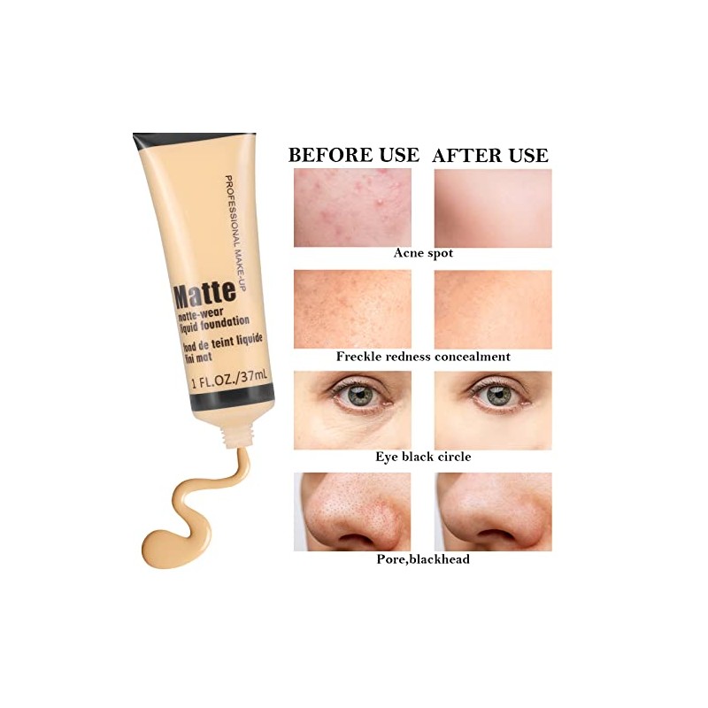 Boobeen Base Maquillaje Cobertura Total Corrector Líquida Cremosa Mate Ligera
