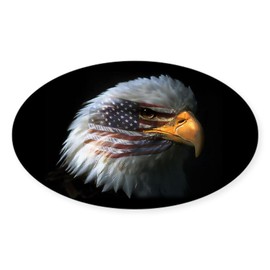 CafePress American Flag Eagle Oval Sticker Oval Car Bumper Sticker