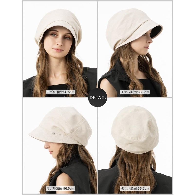 Loo&c Women's Large Size Hat, Cotton, Linen, Atre Casket, Wide