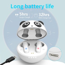 AMAFACE Kids Bluetooth Earbuds, IPX5 Waterproof Bluetooth Earbuds for Phone, Wireless Earphones with Mic, 36H Playtime Wireless Headphones for School Sport Work Fitness,White