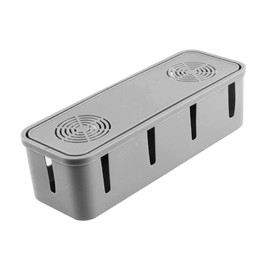 Gatuida 1Pc Cable Organizer Box Sturdy Grey Storage Case for Efficient Wire Easy to Use Durable Plastic Design for Safe Socket Cable Storage