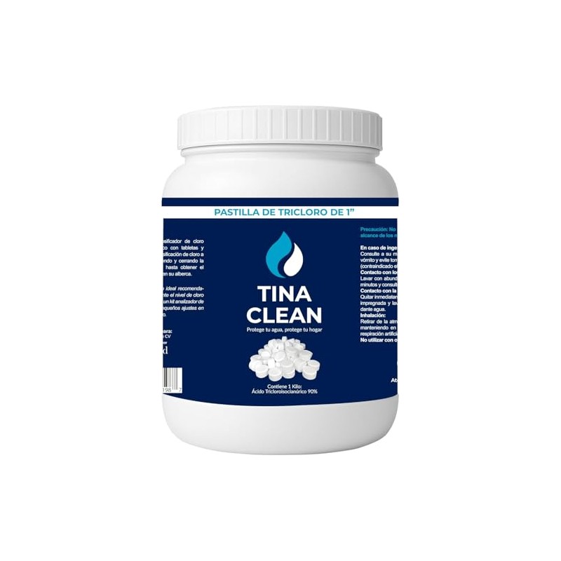 Klid Home Tina Clean Pastilla de Tricloro 1 Pulgada 1Kg