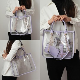 MKF Collection Women Tote Bag, Bucket Bag, & Pouch Set, Clear bag Jelly Bag PVC Handbag by Mia K