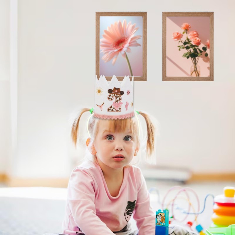 Cheerupp 2nd Cowgirl Birthday Hat for Her Women, Western Cowgirl