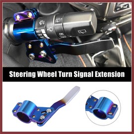 HEROFFIX 2pcs Car Turn Signal Extension Steering Wheel Extension Turn Rod Position Up Kit Rod Extension Grilled Blue Replace Parts