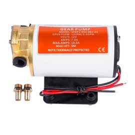 Self-Priming 12-Volt Impeller Gear Pump - 3.2 GPM (12.0 LPM) - Perfect for Transferring Industrial Oils, Diesel, and Fuel in Heavy Equipment Lamerto