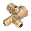 Air Compressor Valve Replacement Components Brass 4 Way Double Pipe