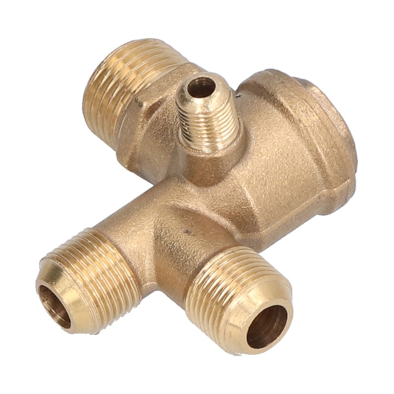Air Compressor Valve Replacement Components Brass 4 Way Double Pipe