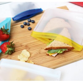 (re) zip 5-pack Reusable Sandwich Lunch Food Storage Bags | BPA-Free, Food Grade, Leakproof, Freezer Safe, Dishwasher Safe, Travel Friendly | Multicolor for Easy Organization