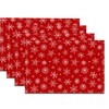SHSEEN Christmas Placemats Set of 4, 12x18 Inch Linen Red