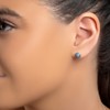 Owyhee Blue Opal and Sterling Silver Simple Minimal Round Stud