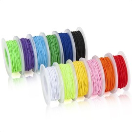 HONZUEN Elastic Cord for Bracelet Making,12 Colors Beading Thread Elastic for Jewellery Making, Colored Elastic Cord String for Crafts, Stretchy Bracelet String for DIY Crafts Necklace(1mm*20m)