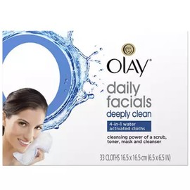 Olay Daily Deeply Clean 4-in-1 Water Activated Cleansing Face Cloths 33ct (Pack of 8)