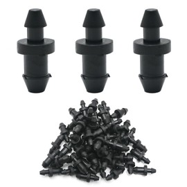 CADUFUELLY 50 PCS 1/4 inch Drip Fitting End Plug, Drip Irrigation Barb End Cap for Home Garden Sprinkler Systems (1/4 inch End Cap)